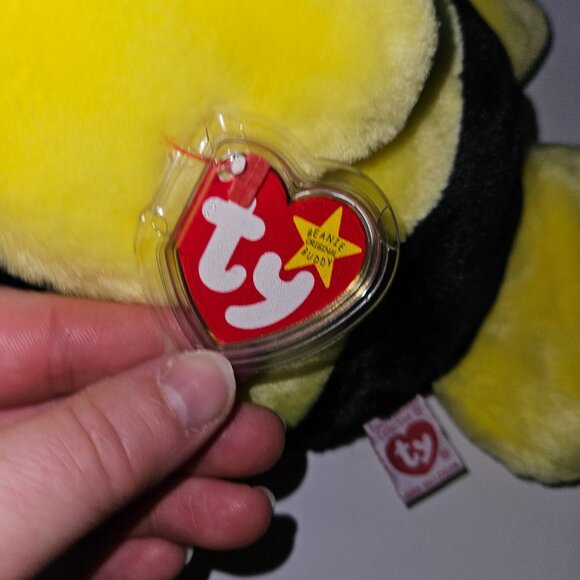Ty Beanie Buddies Collection Yellow Black Fish Bubbles Stuffed Animal 1998 w/TAG - Picture 7 of 9